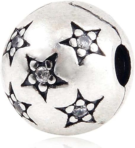 Clip tapón encanto 925plata esterlina Lock encanto Spacer encanto luna encanto estrella Encanto para pandora pulsera
