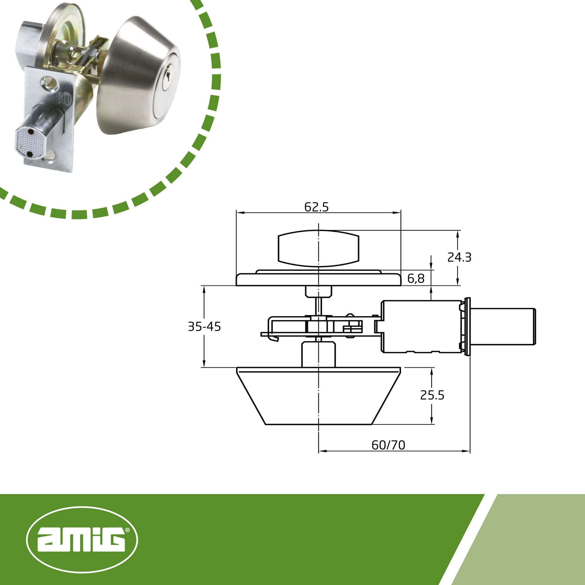 Amig 1550 Brass Matt Chrome Display, Silver - Image 3