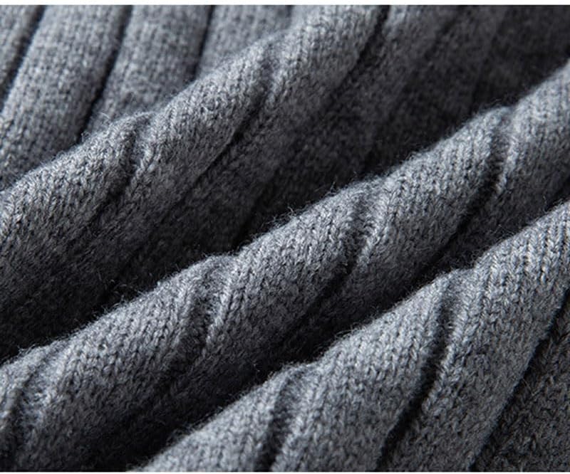 Half High Neck Men's Knitted Pullover Sweater Zipper Men Sweaters Gray