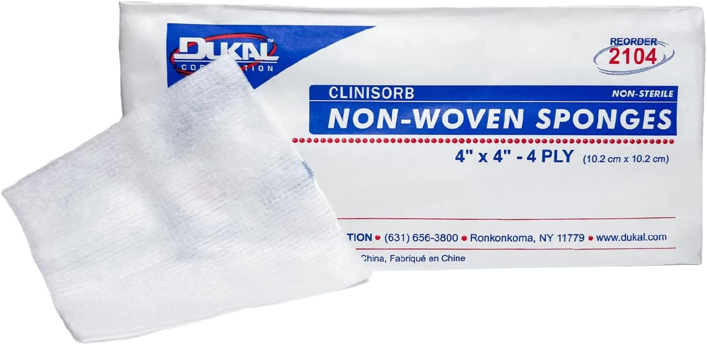 Non-Sterile Non-Woven Sponges, 4-Ply, 4" x 4"