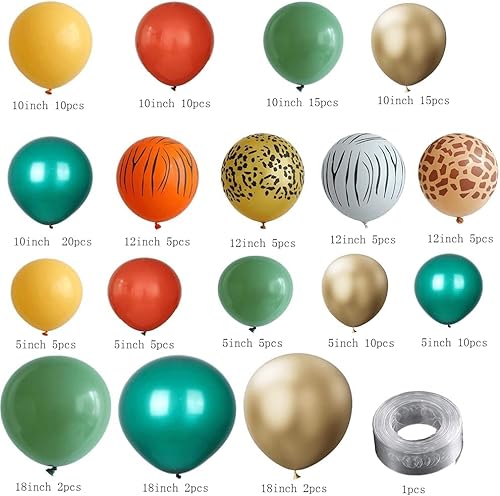 Miniatura 2 de Kit de arco de guirnalda de globos de selva de safari con globos verde salvia y marrón, estampado de animales para niños, safari en la selva, baby