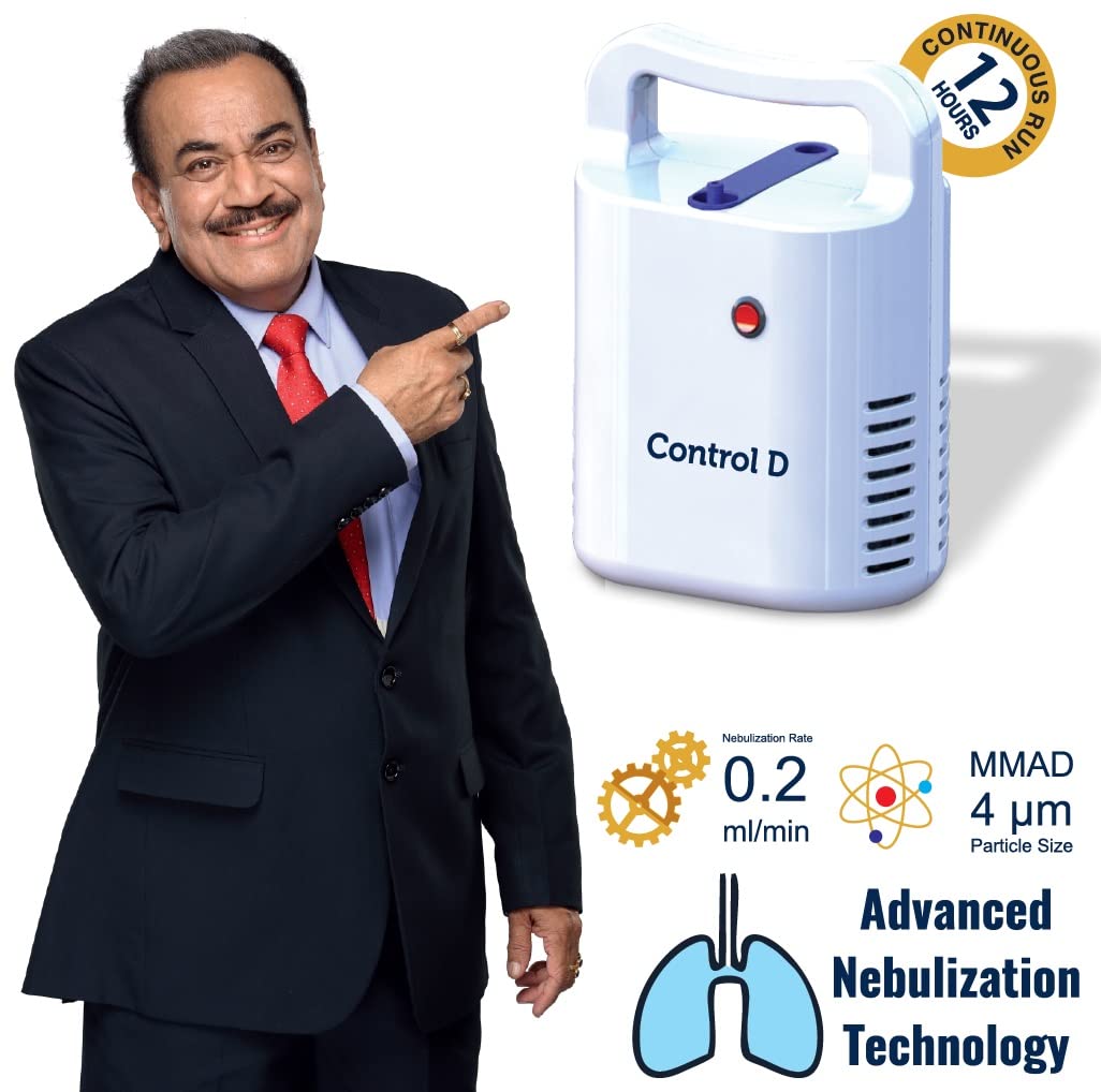 Control D Respocare Compressor Portable Nebulizer with Complete Kids & Adults Mask Kit (White) 3