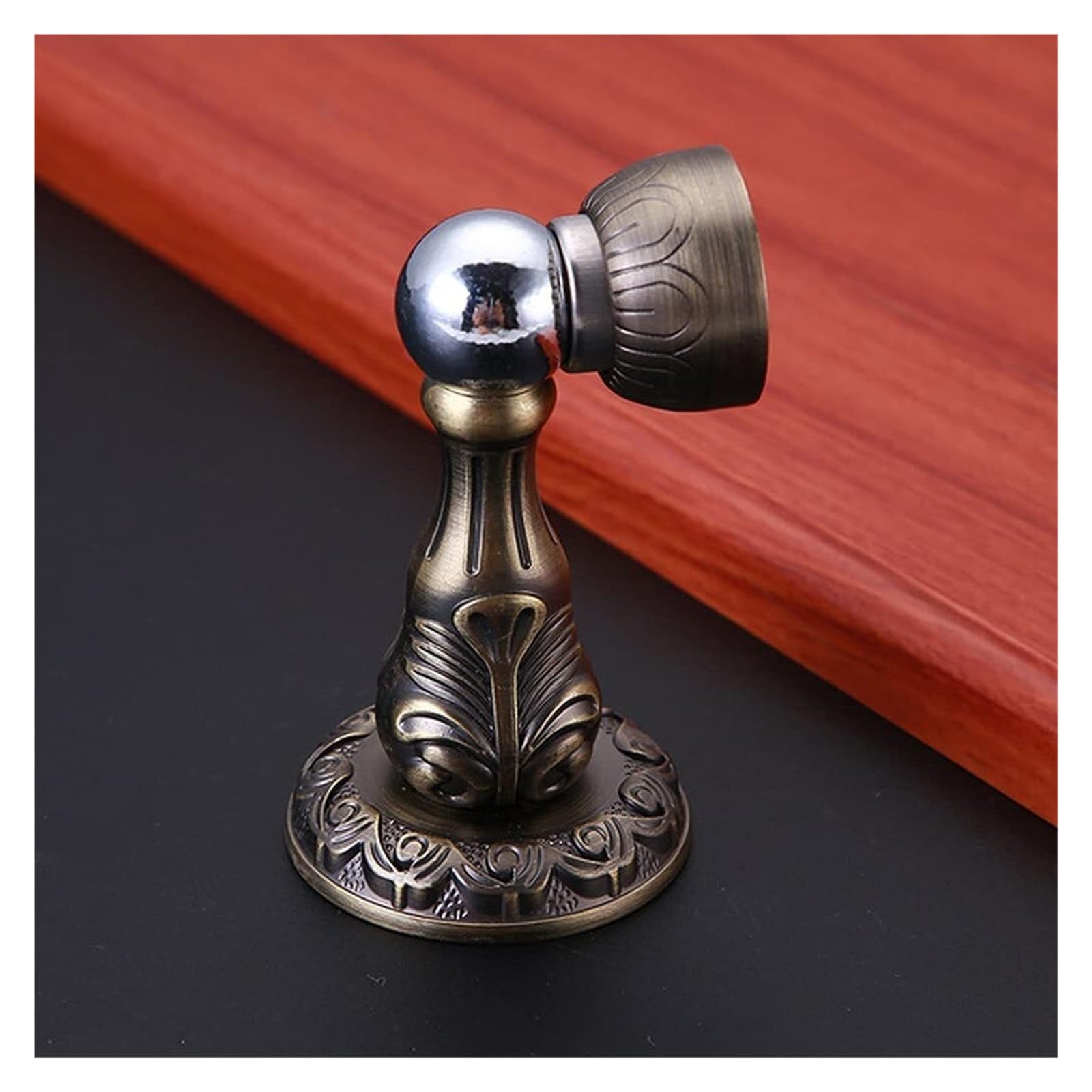 Magnetic Door Stop Bronze Retro Zinc Alloy Door Stop Stopper Holder Catch Floor Fitting with Screws for Family Home Etc(E)
