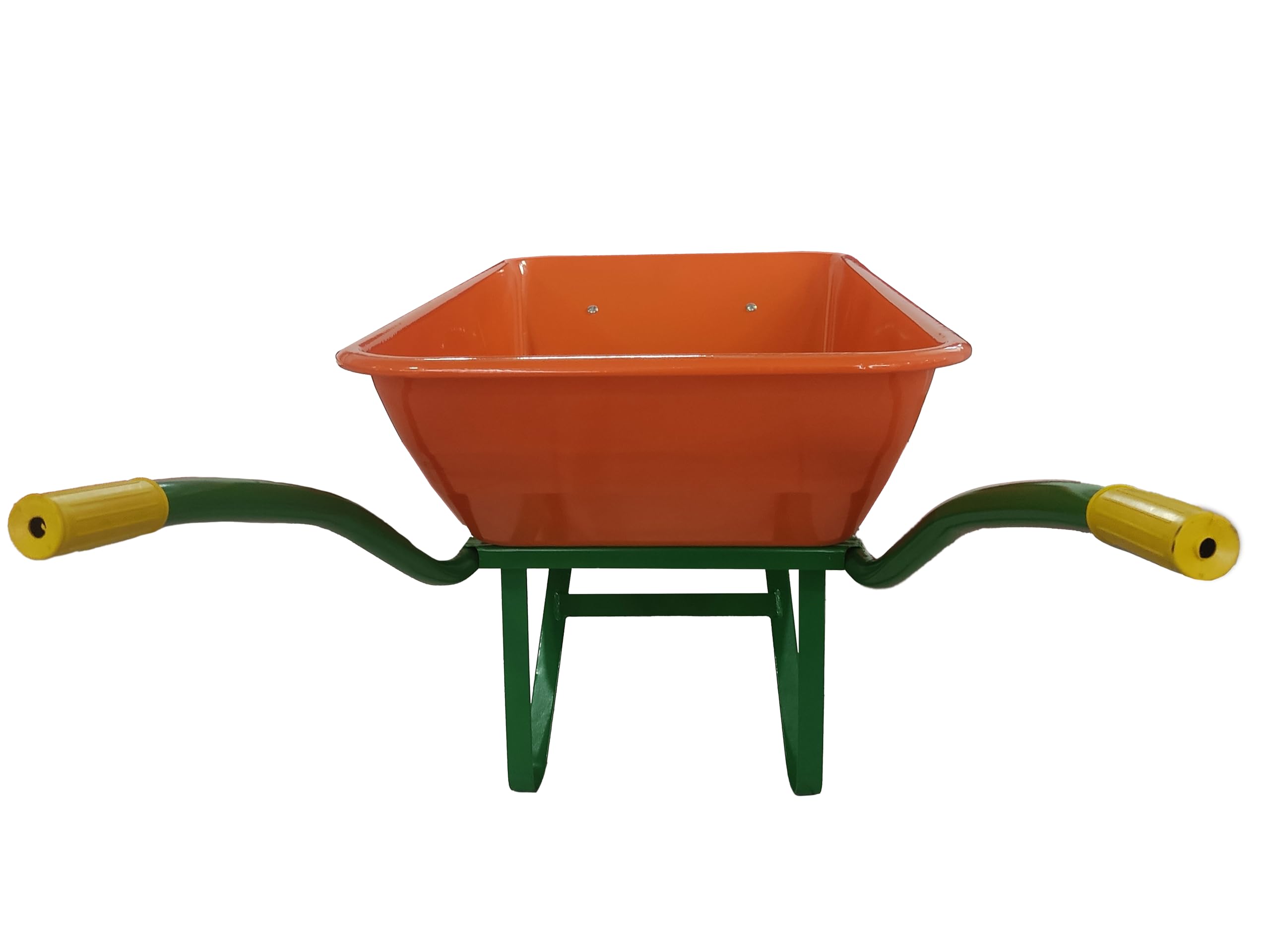 Carretilla Amarilla/Naranja Carretillo de Obra | 100 litros de Volumen | Neumáticos con llanta metálica | Carretilla de Jardín