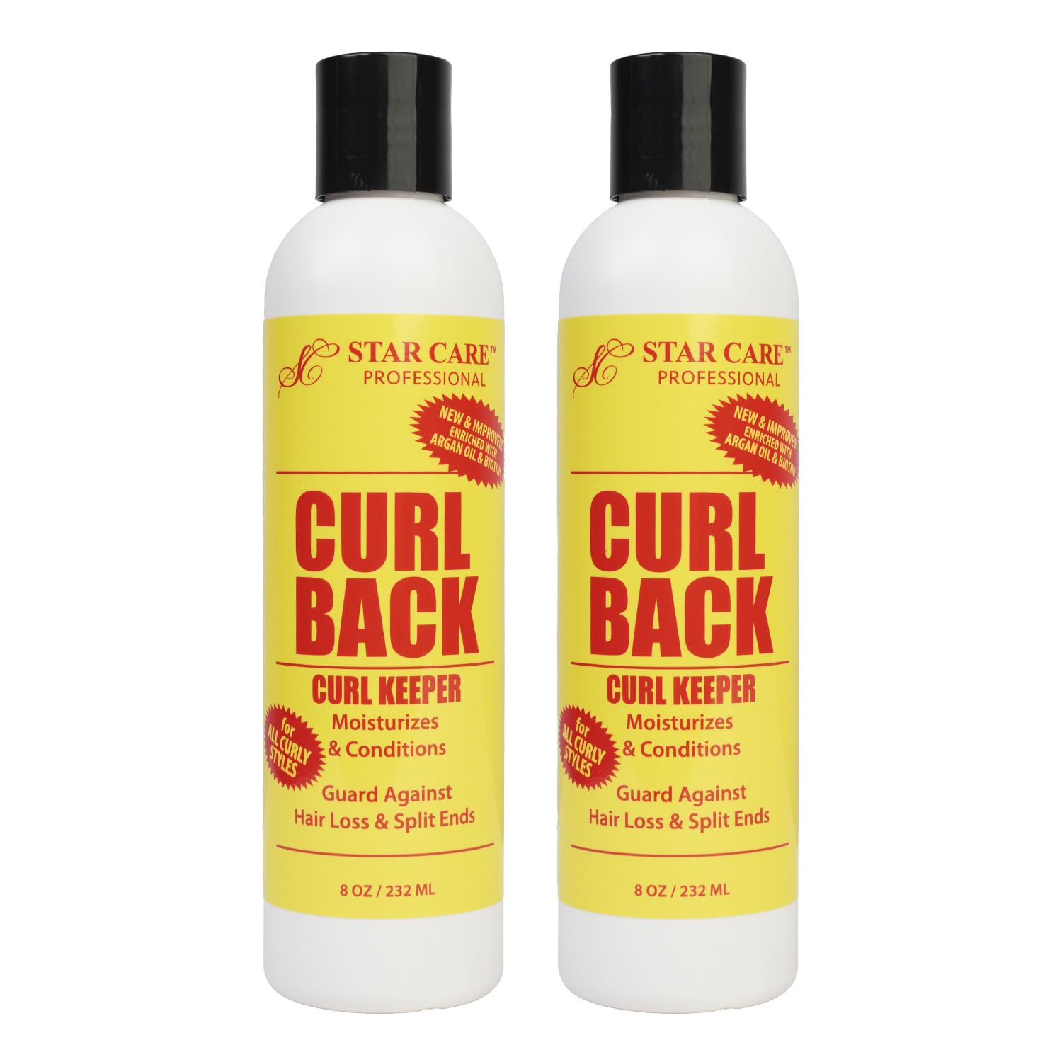 Curl Back Curl Keeper (8oz), Bouncy Curl Activator & Moisturizer with Biotin, Argan Oil & Glycerin - Anti-Frizz, Hair Loss Prevention & Detangler for All Curly & Coily Hair Types (2 Pack)
