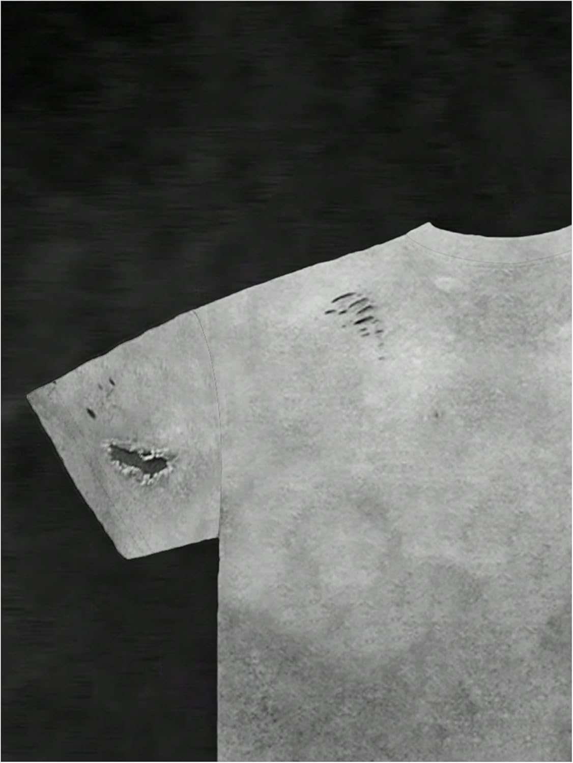 GORGLITTER Men's Letter Graphic Washed Tops Ripped Tees Short Sleeve Crewneck Street T-Shirts - Image 3