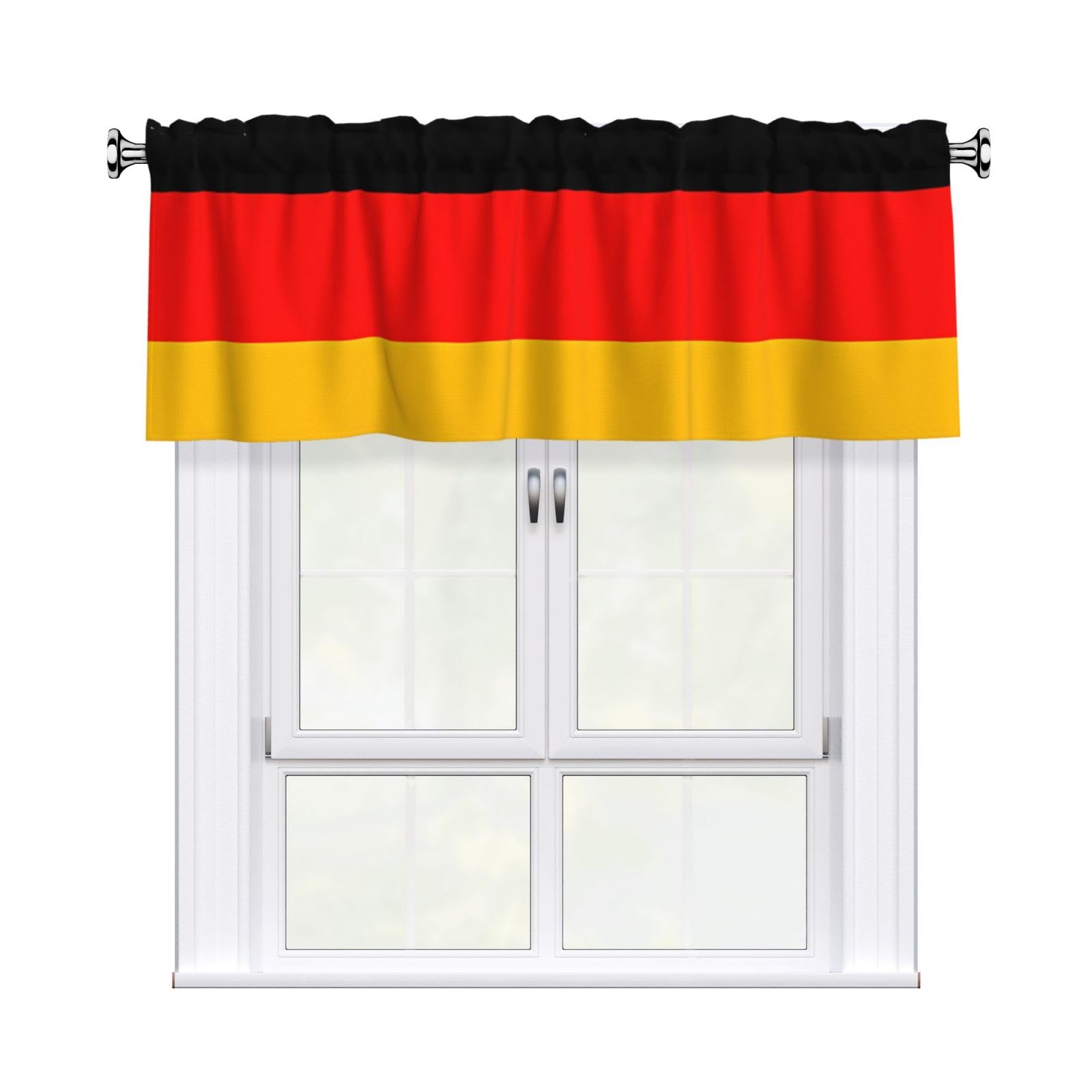 HJFCZH germany flag Prints Curtain Valance 54x18in - Peach Skin Kitchen Window Layer, Filtered Light & Quick-Install Rod Pocket Cover