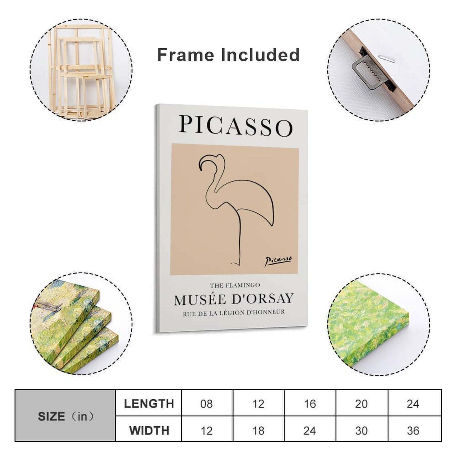 Amazon.co.jp: パブロ・ピカソフラミンゴ現代アート装飾ポスター