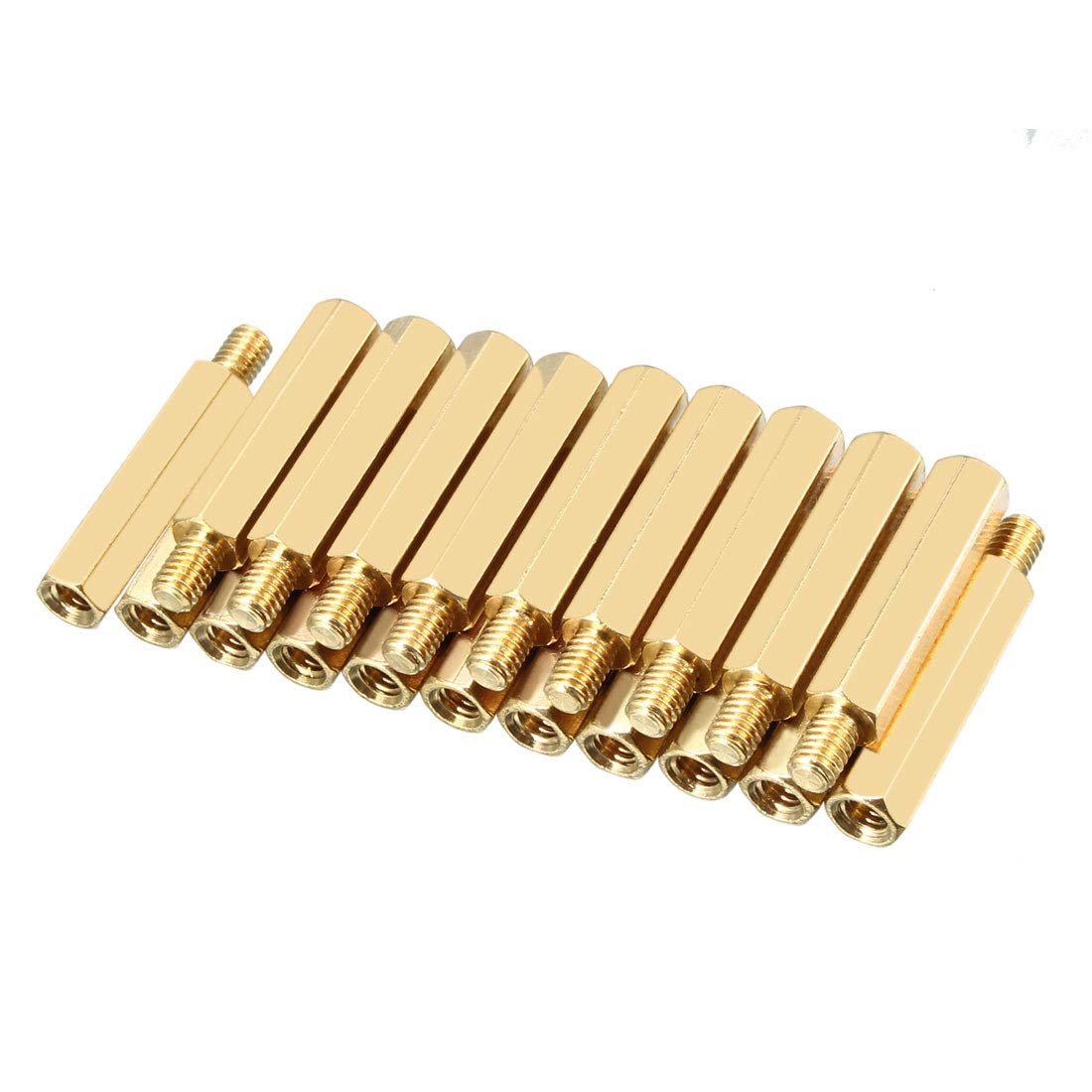 50 Entretoises Laiton Hex M4x8mm Femelle à M4x6mm Mâle - Neuf Uxcell