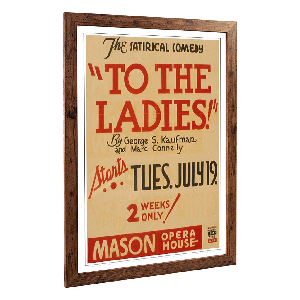 Big Box Art Framed Print of Vintage WPA Poster to The Ladies Design | Wall Art Picture | Home Decor for Kitchen, Living Room, Bedroom, Hallway, Walnut, A2 / 24.5x18 Inch / 62x45cm