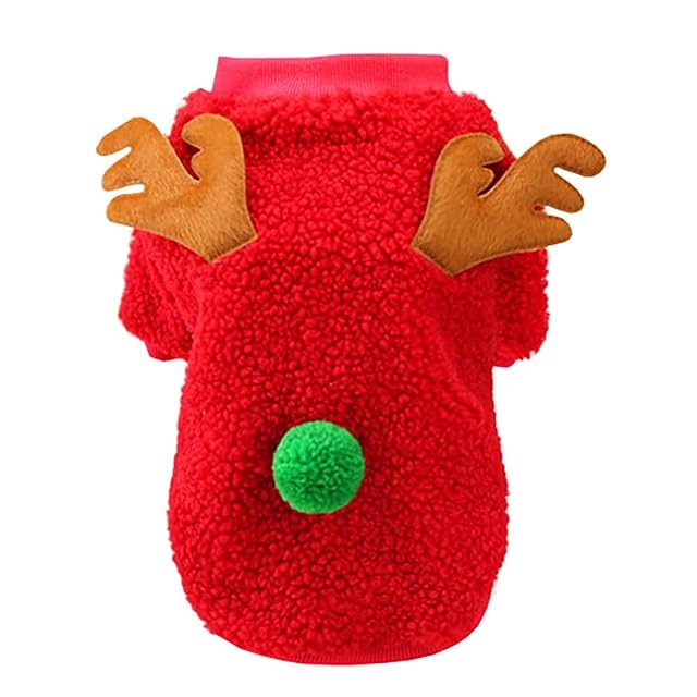 Izefia Suéter de Perro Disfraz de Ropa de Navidad Regalo Lana de Vellón Pijamas Cálidos de Invierno Navidad…