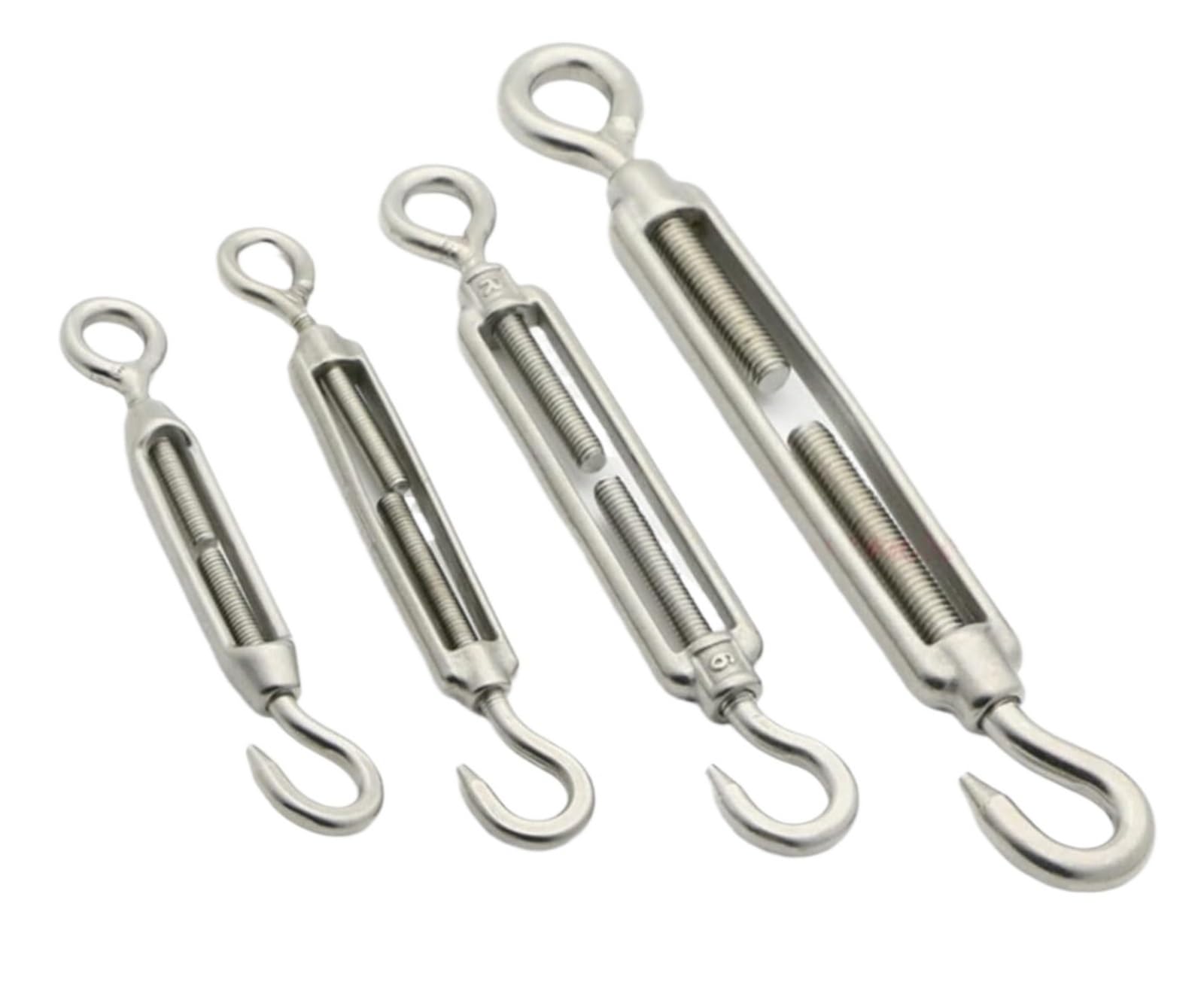 UDPOIUYT Adjust Chain Rigging Hook, Turnbuckle Bolt Hook Rigging Eye Screw Wire Rope Tensioner(O to O,M8)