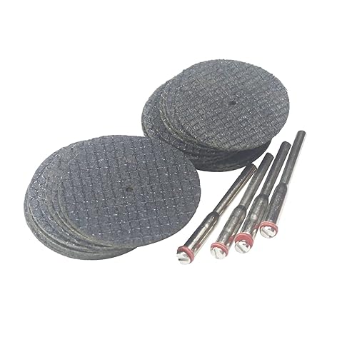 24 discos cortados de resina, vástago de 1/8 de pulgada de rueda de corte de aluminio para herramienta rotativa, incluye Dremel (1.260 in y 1.496 in)