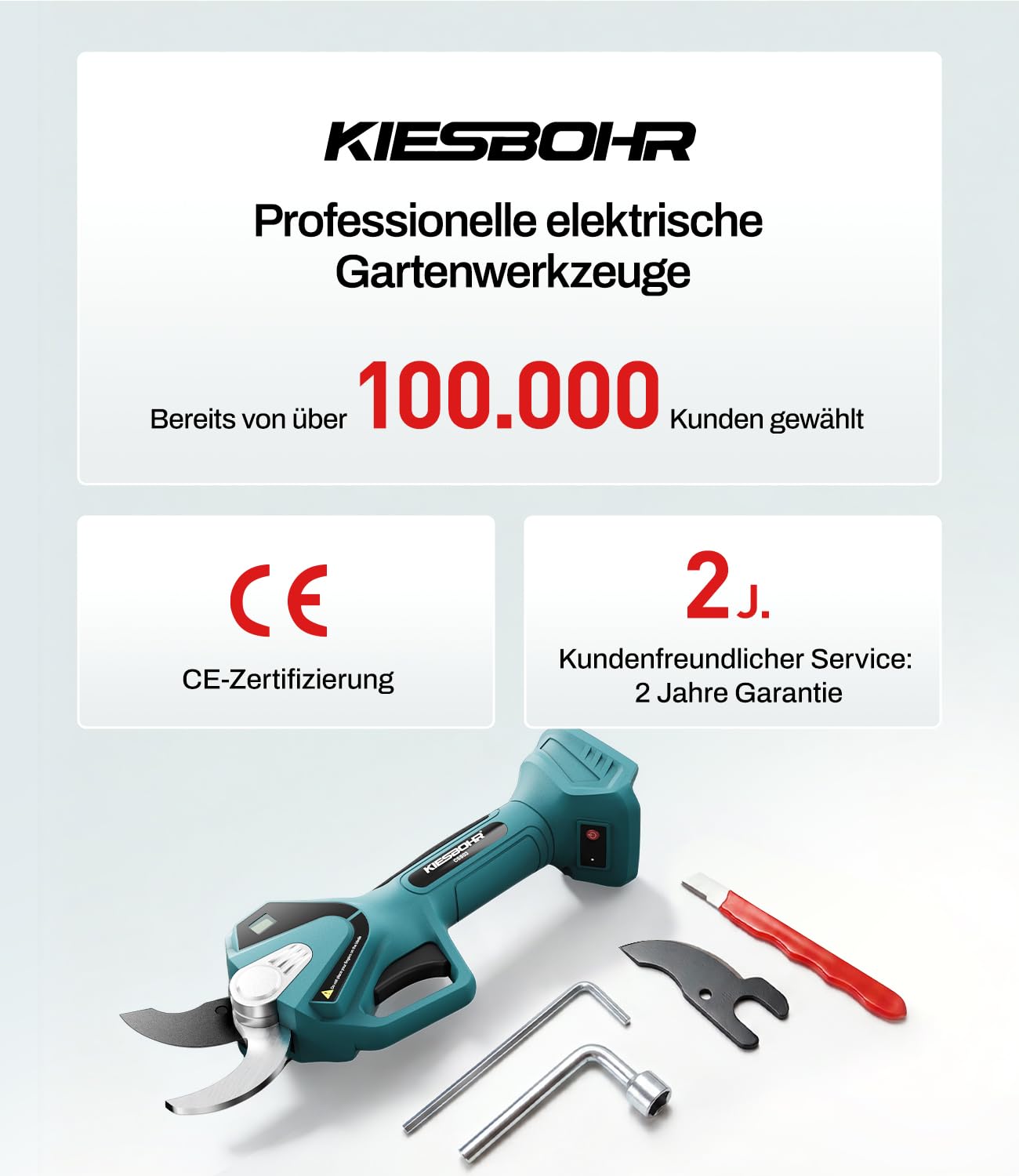 40mm Akku Astschere Kompatibel mit Makita 18V Akku, CSS03 Bürstenloser Elektrische Gartenschere mit LCD-Anzeige, Elektrisch Baumschere Akkuschere (ohne Akku und Ladegerät)