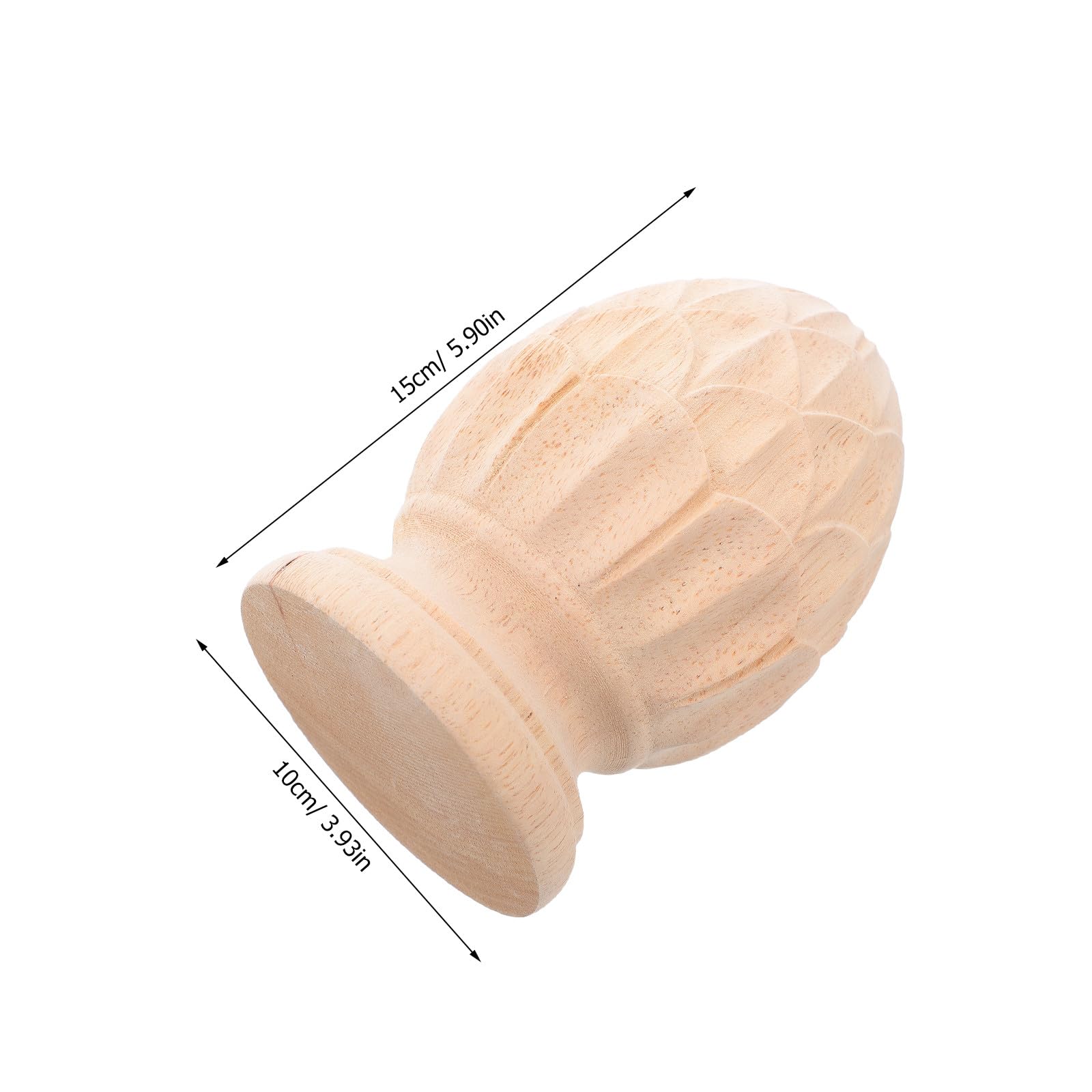 Unbemalte Holzspitze als Dekorativer Säulenaufsatz mit Pinienform Holzornament für Möbel und Treppen Europäischer Stil Resistent gegen Verformung Verhindert Verrutschen