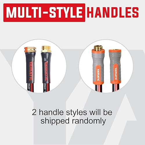 Miniatura 6 de YAMATIC Manguera de jardín de 100 pies con accesorio giratorio, manguera de agua ultra duradera, manguera regular de 5/8 pulgadas con conector de