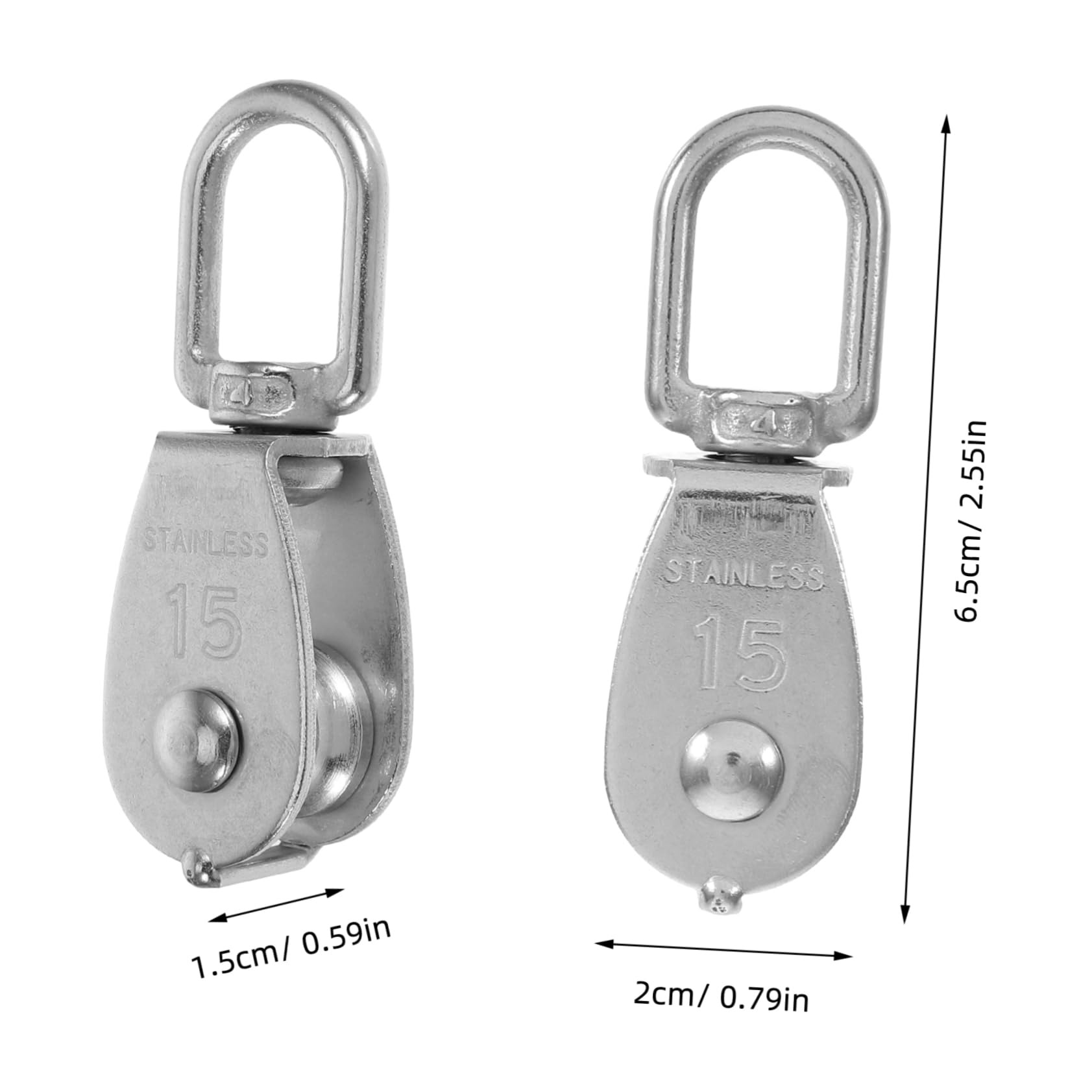 Unomor 4 Pcs Pulley Block Door Pulley Trailer Roller Squat Rack Pulley System Trailers Roller Wheel Sliding Glass Door Rollers Landmine Attachment for Barbell Silver Stainless Steel