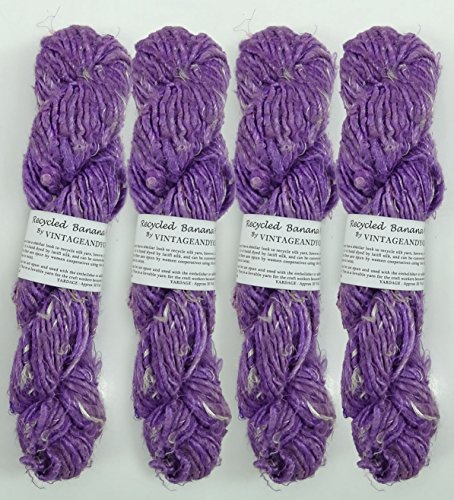 Valuevintage 100G/ 1 Skein Recycled Banana Silk Yarn Hand-Spun Soft Yarns - Lavender #TOP5