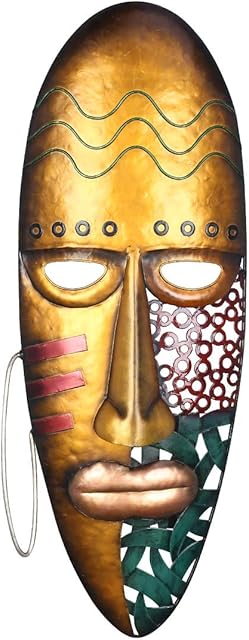 Extaum Tooart African Face Mask Art Wall Hanging Iron Mask Wall Decoration African Tribal Culture Home or Garden Decor Colorful