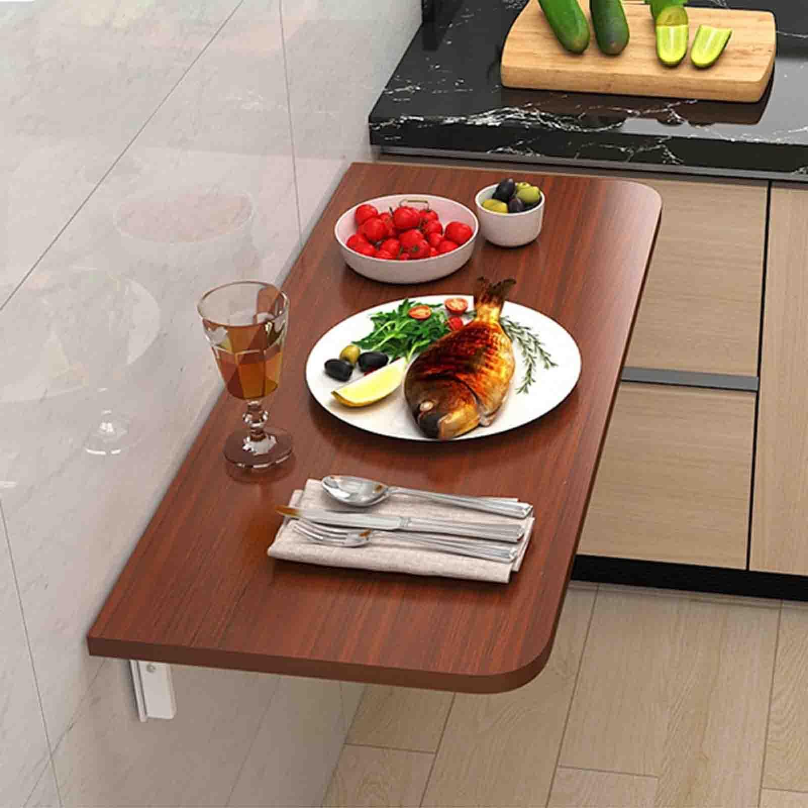 GDMDPTE Wall Mounted Folding Table - Space-Saving Floating Laptop Desk for Home Office Kitchen Bathroom Laundry Room - Compact 50x30cm/20x12in Easy Installation
