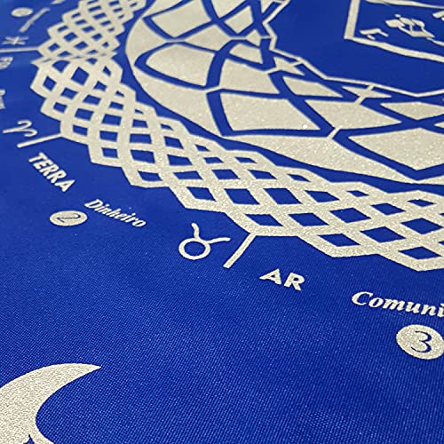 Toalha para Tarô Elemental 4 elementos com Brilho AZ Prata