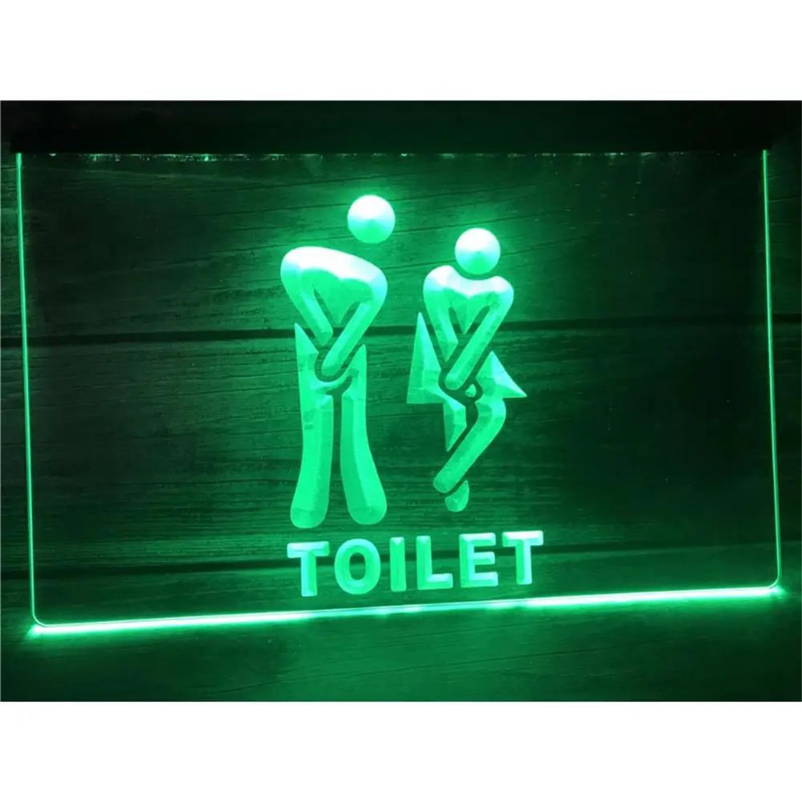 Keyqeen Unisex Green Toilets Entrance Led Neon Sign, Usb Powered Neon Lights For Public Restroom Wall Decoration Luminous Sign,,40X30cm