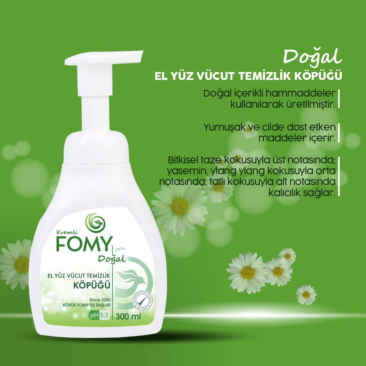 FOMY Doğal Köpük Sabun El Yüz Vücut 500 ml