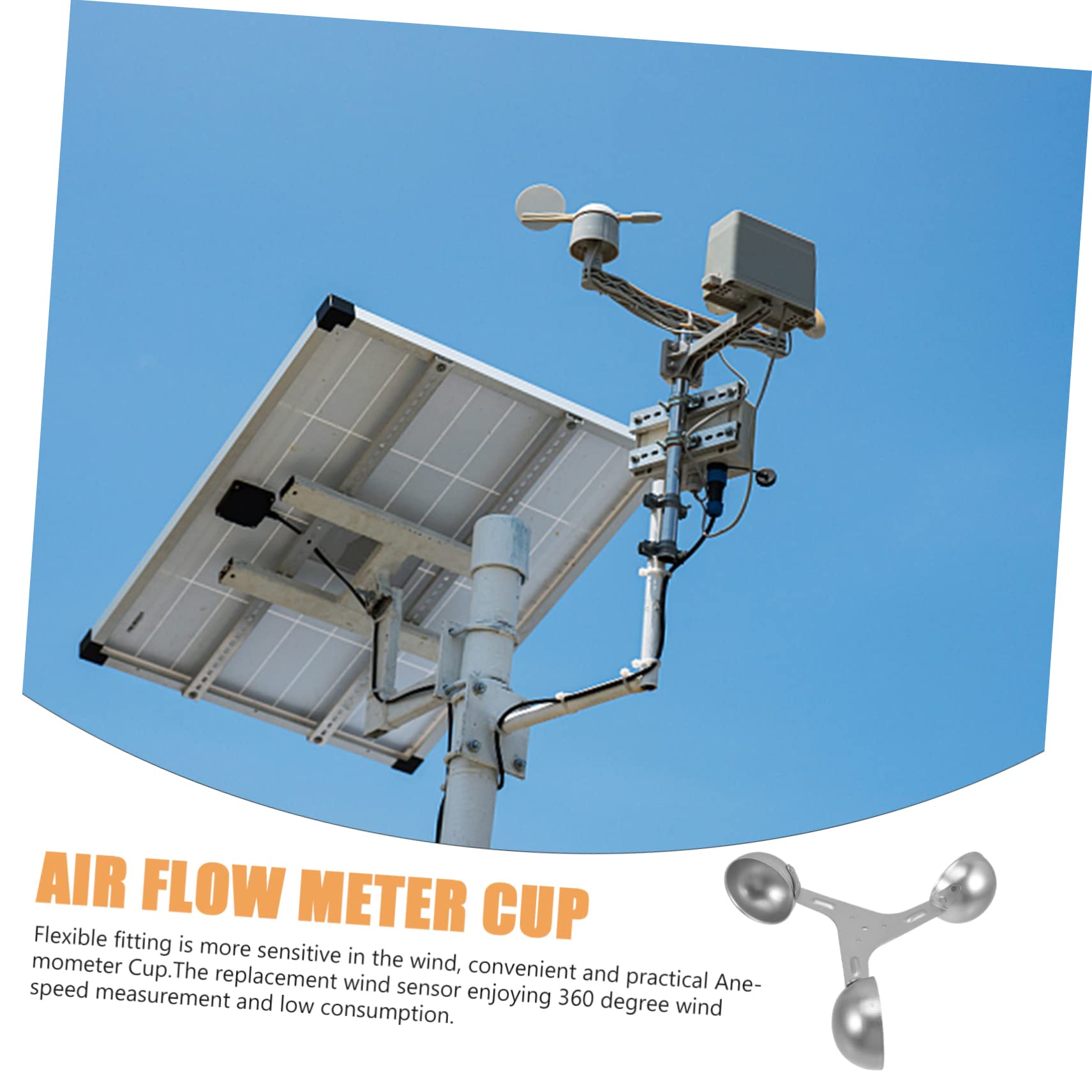 Anemometro A 3 Coppe CIYODO - Sensore Per Misurazione Velocit&agrave; Del Vento, Nero, 15x15x6.2 Cm