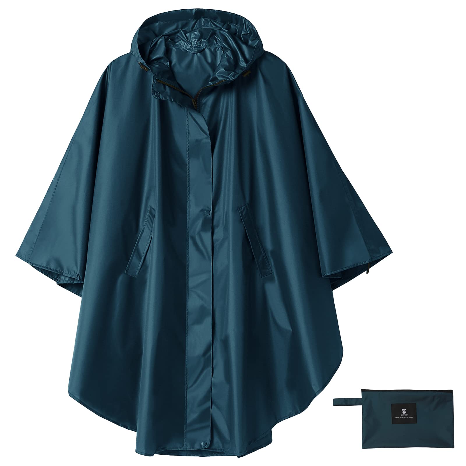 SaphiRoseSaphiRose Unisex Rain Poncho Hooded Waterproof Raincoat Jacket for Adults Women Men