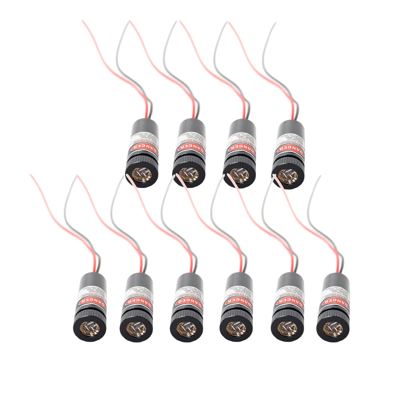 Beitesi Red Line Laser Module Industrial Laser Group Module Adjustable Focal Length,The Housing Is Provided With An Insulator (Traverse-10Pack)