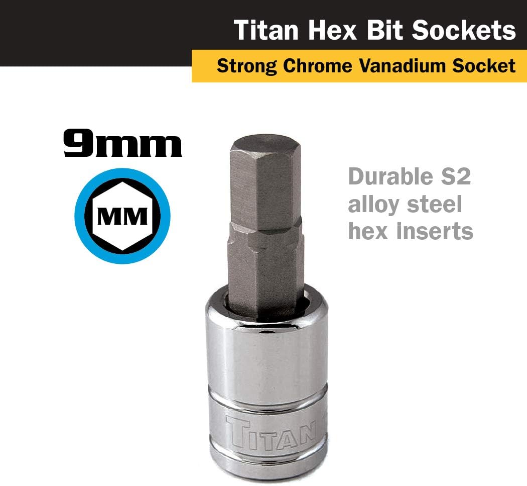 Titan 15609 3/8-Inch Drive x 9mm Hex Bit Socket