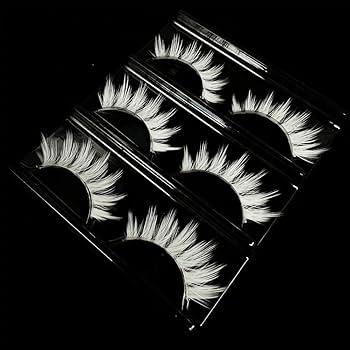 カツルミ　Pray Amazon.com: White Lashes MUQIU37 White False Eyelashes