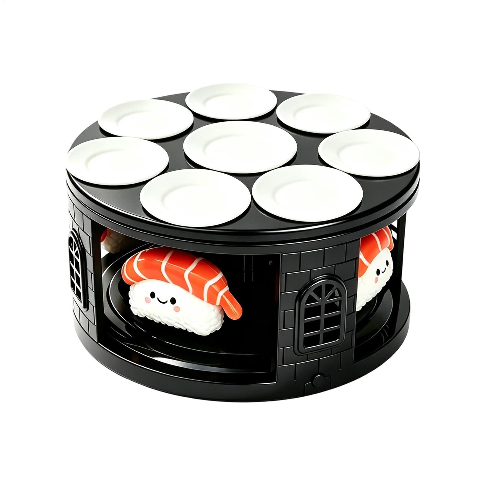 Taca Do Sushi Obrotowe Automatyczne Naczynia Serwujące z 8 Wyjmowanymi | Prezentacja Sushi na Grillowanie Przyjęcia Brunch Kolacje Święto Dziękczynienia Boże Narodzenie Halloween