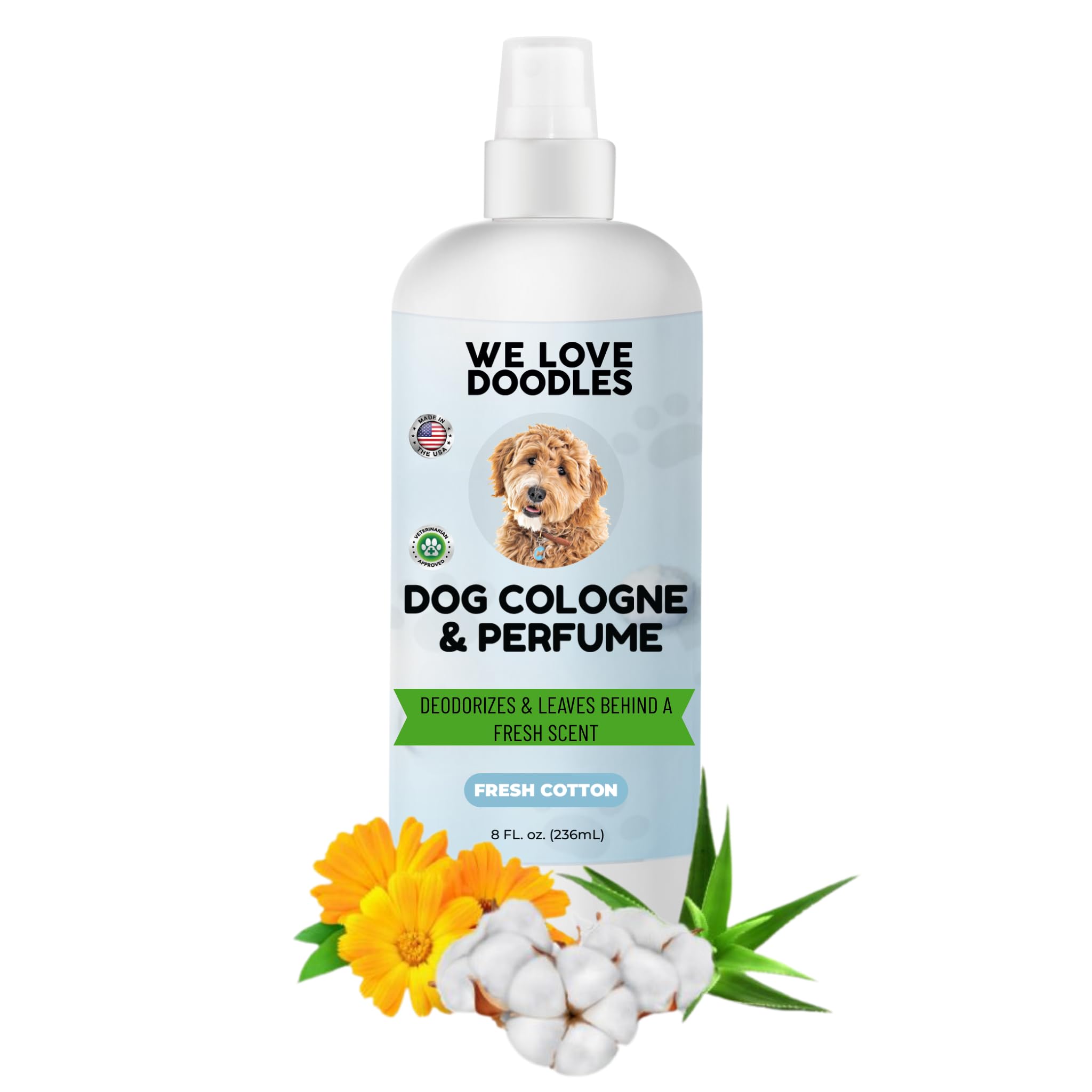 Dog Cologne & Perfume, Deodorizing, Organic, Made In USA, Long Lasting After Bath, Deodorant For Smelly Dogs, Pawfume For Pets, Odor Eliminator Spray