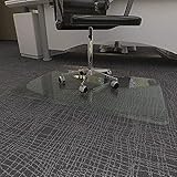 Tempered Glass Floor Mat for Office Chair Carpet Chair Mat for Hardwood Floor or Carpet Floor- 1/8' Thick 45.2' X 37.5' Glass Clear High Toughness Chair Mat