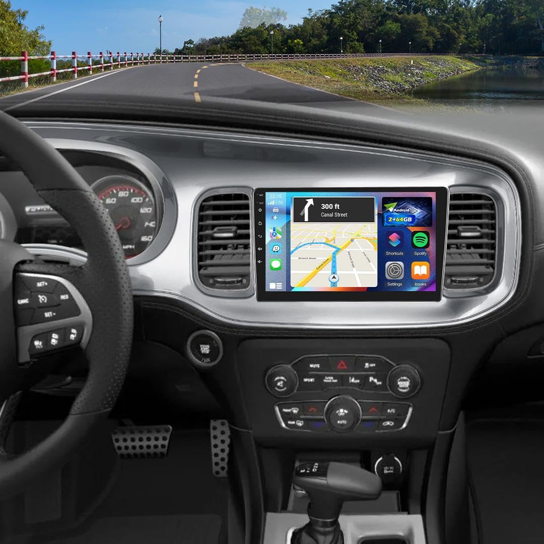 View 1 of [2+64] Volxcereo Car Radio for Dodge Charger 2011 2012 2013 2014 (LHD)