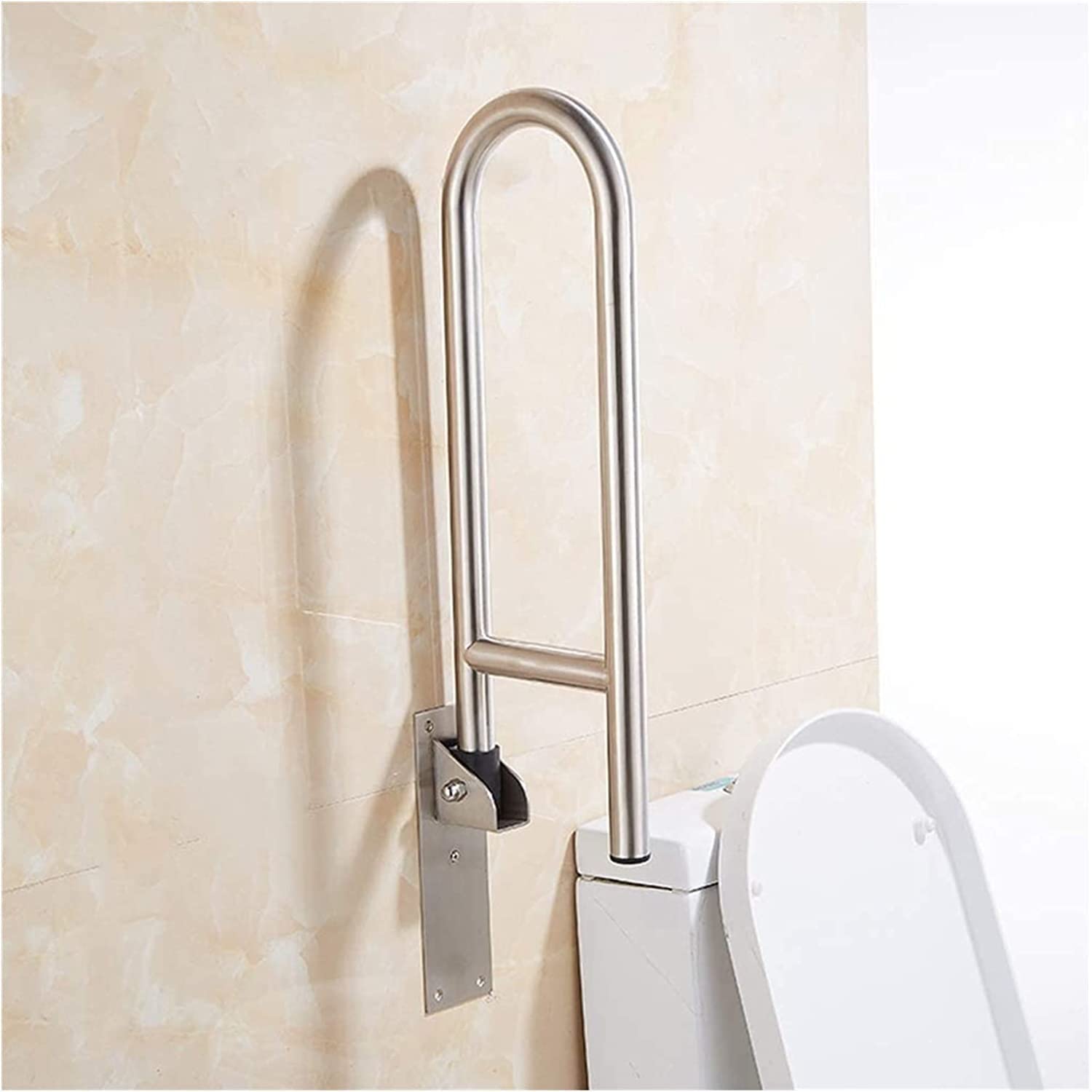 Barras de Apoyo para Personas Mayores, reposabrazos abatibles, Barra de Seguridad de Acero Inoxidable con bisagras para baño, Soporte abatible