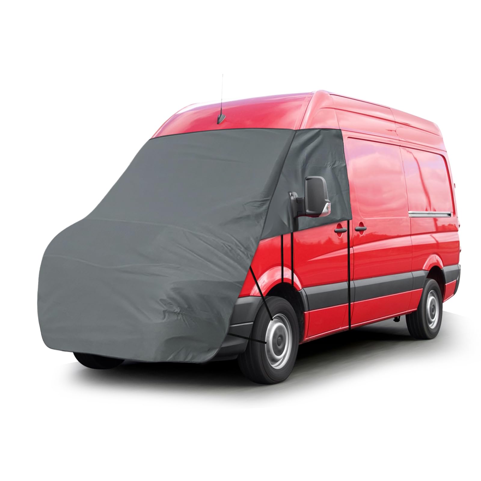 Abdeckung Frontscheibe Kompatibel für 2007-2017 VW Crafter, 420D Wasserdicht Wohnmobil Externe Frontscheibe Abdeckung mit 10 Bandage und Magneten