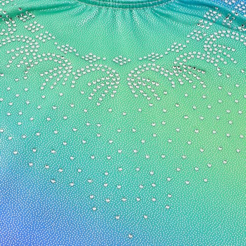 Leotards for Girls Gymnastics Toddler Dance Biketards Mermaid Unicorn Athletic Dance Wear Shiny Rainbow Blue Hotpink