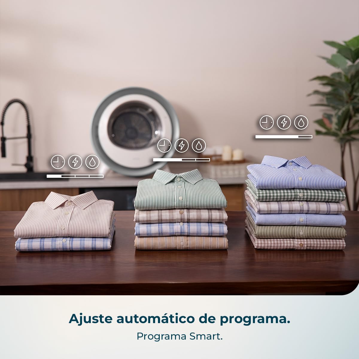 Cecotec Secadora Compacta Evacuación 3Kg Bolero DressCode Dry 3500V Gold. 8 Programas, Secado Automático Inteligente, Control Touch, Función UV Care, Tambor Inox, Antiarrugas, Blanco y Oro Cromado