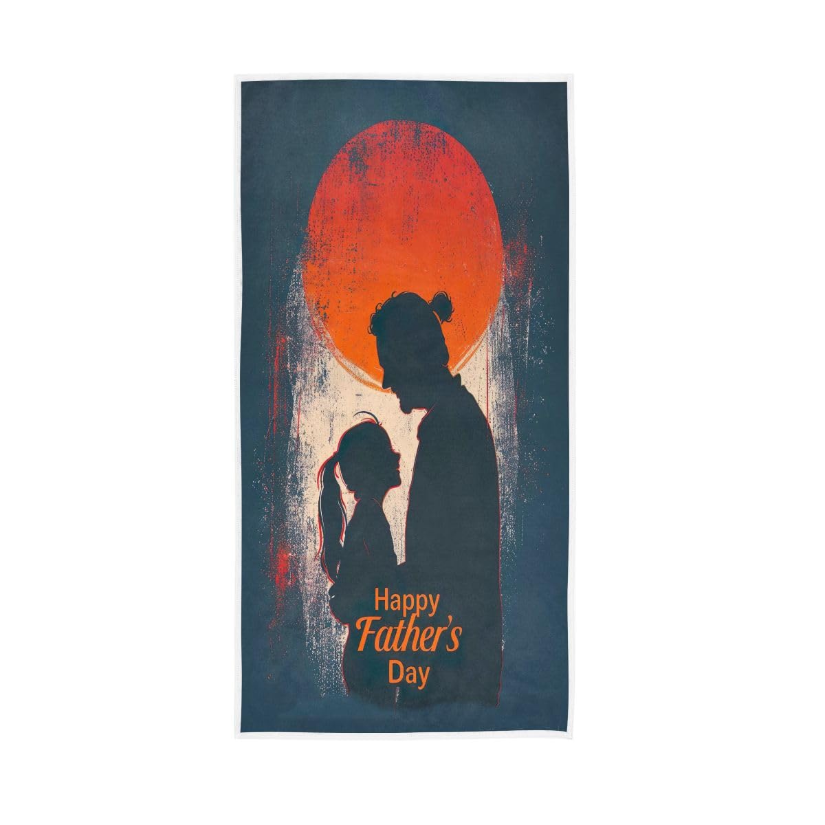HUYGD Happy Father's Day Silhouette Father Hand Towel, 15 x 30 Inches, Soft Highly Absorbent Towels for Bathroom Gym Shower