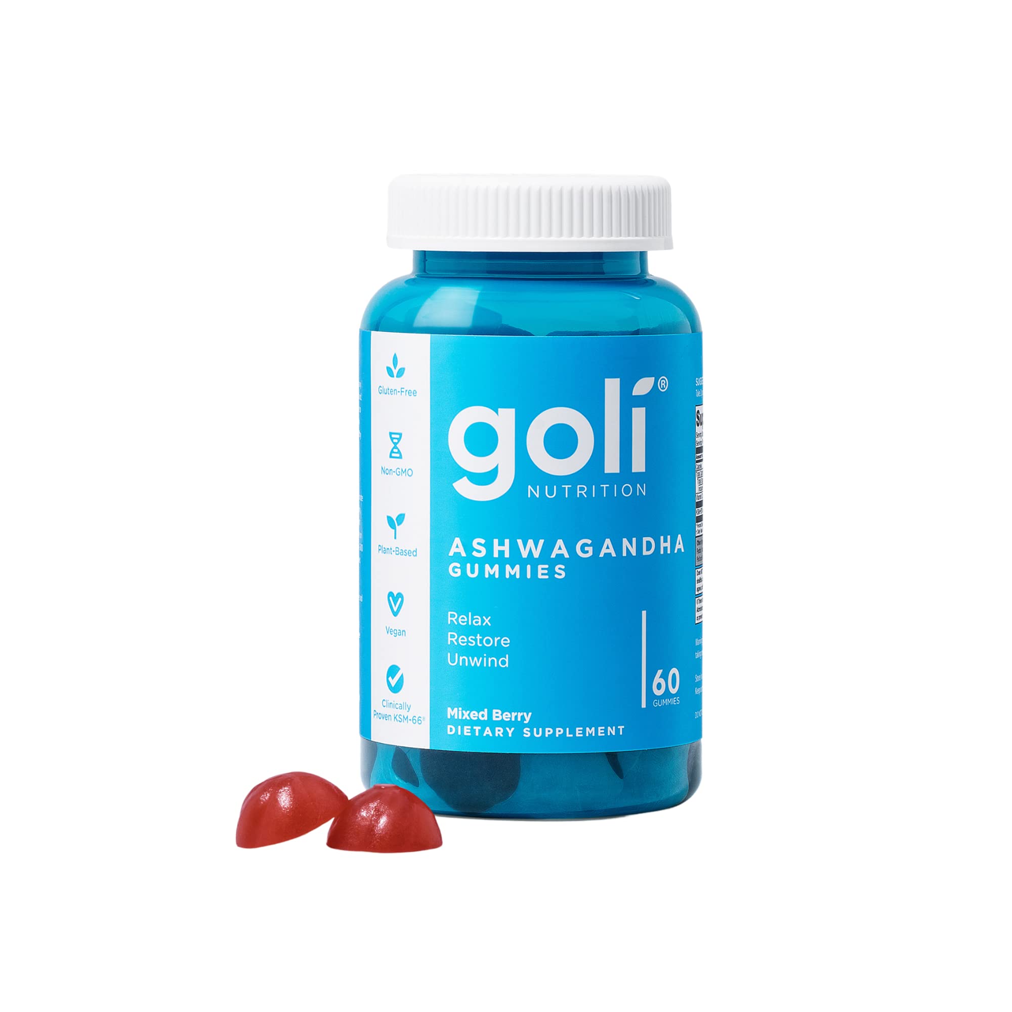 Goli® Ashwagandha & Vitamin D Gummy 60 Count Relax. Restore. Unwind