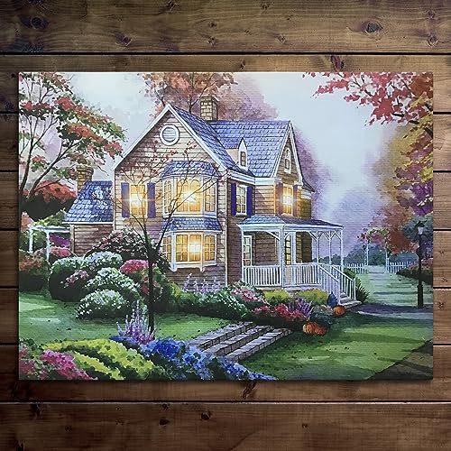 Banberry Designs Country Cottage Lighted Canvas Print thumb #4