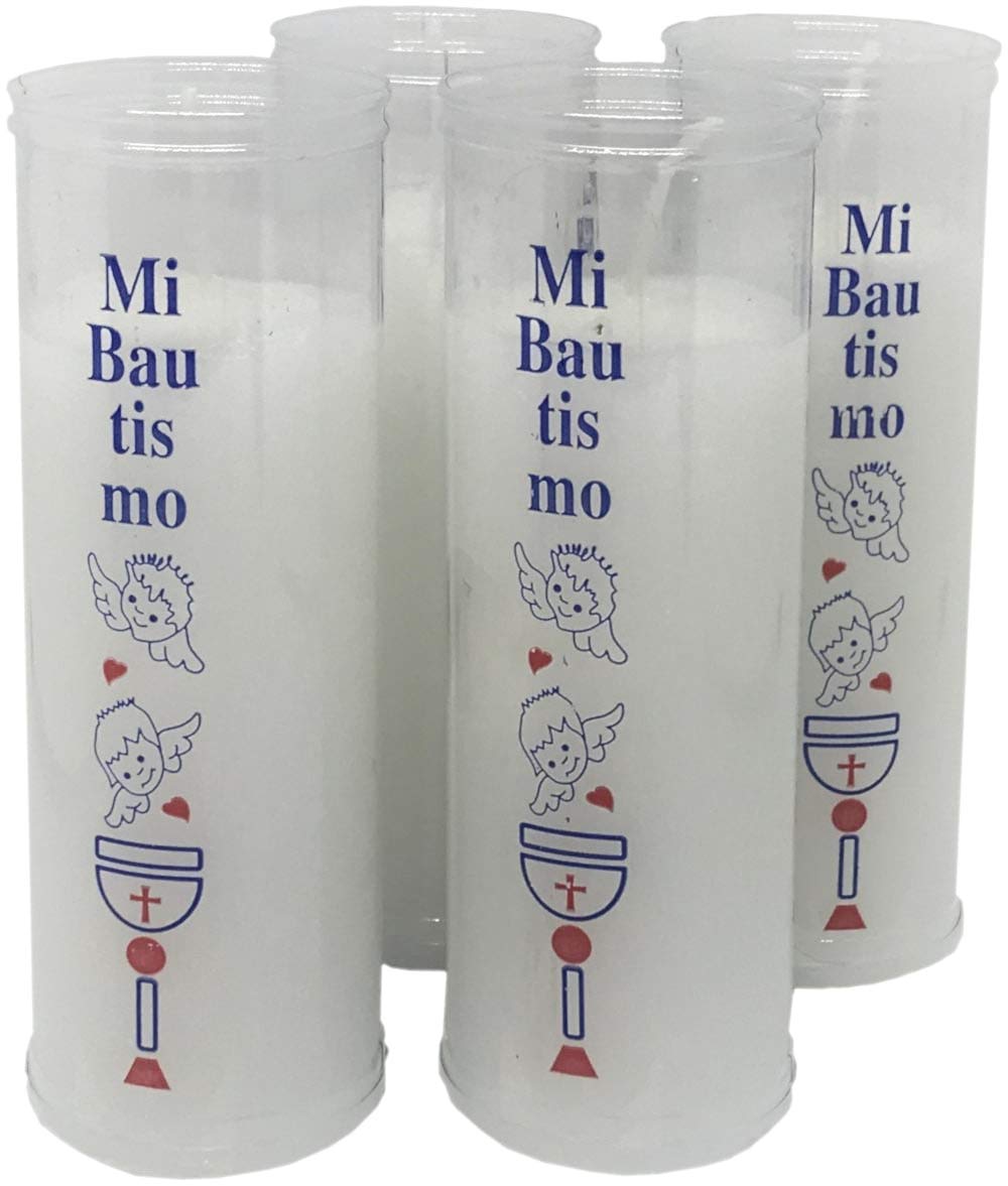 Vela bautismal decorada con pegatina | 36 Velones