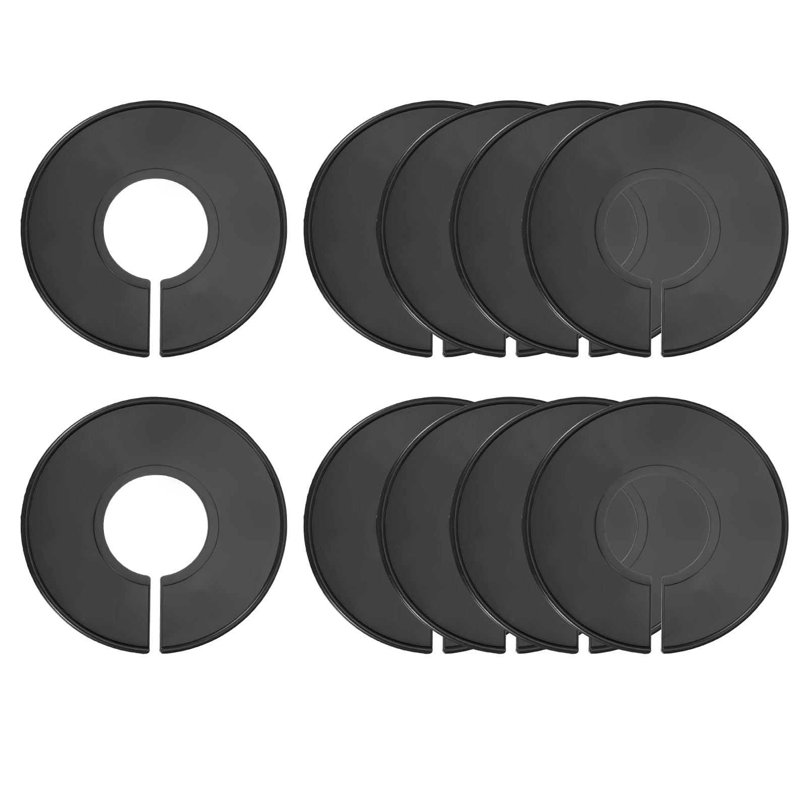 sourcing map 10 Pcs Clothes Dividers,Round Closet Rack Dividers Clothing Rack Size Dividers Blank Labels Writable & Reusable for Hanging Clothes Sorting Size, Black