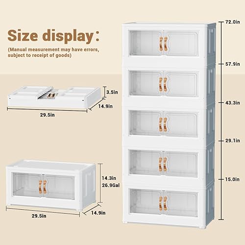 Miniatura 6 de Contenedores de almacenamiento apilables con tapas, organizadores y almacenamiento de armario de 324 cuartos de galón, contenedores de