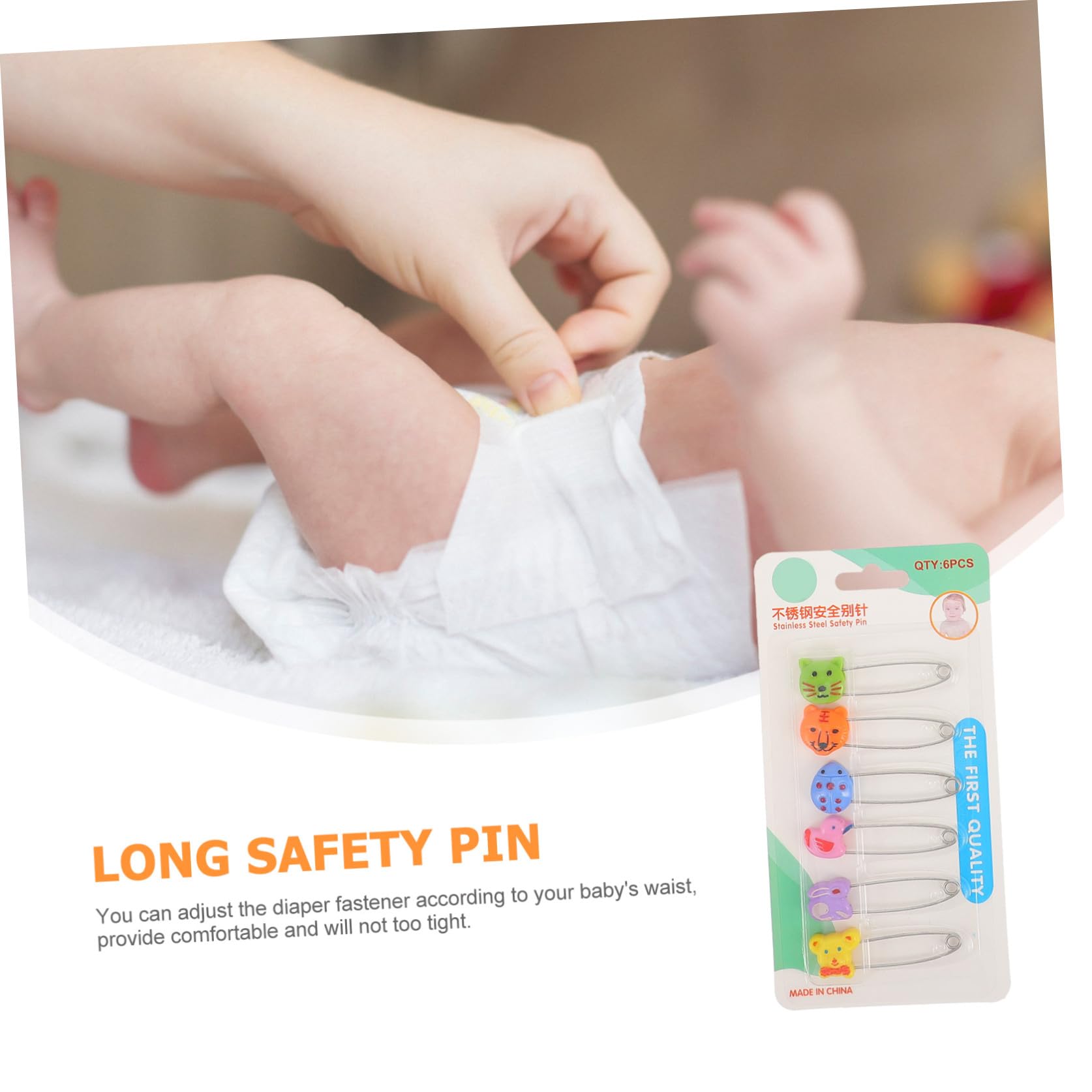 DOITOOL Imperdibles para Pañal de Ñiño Cabezal de Animal, Pin de Recién Nacido, Acero Inoxidable, Seguro y Ajustable para Pañales y Ropa, 30 Piezas, Adecuado para Cuidado Infantil