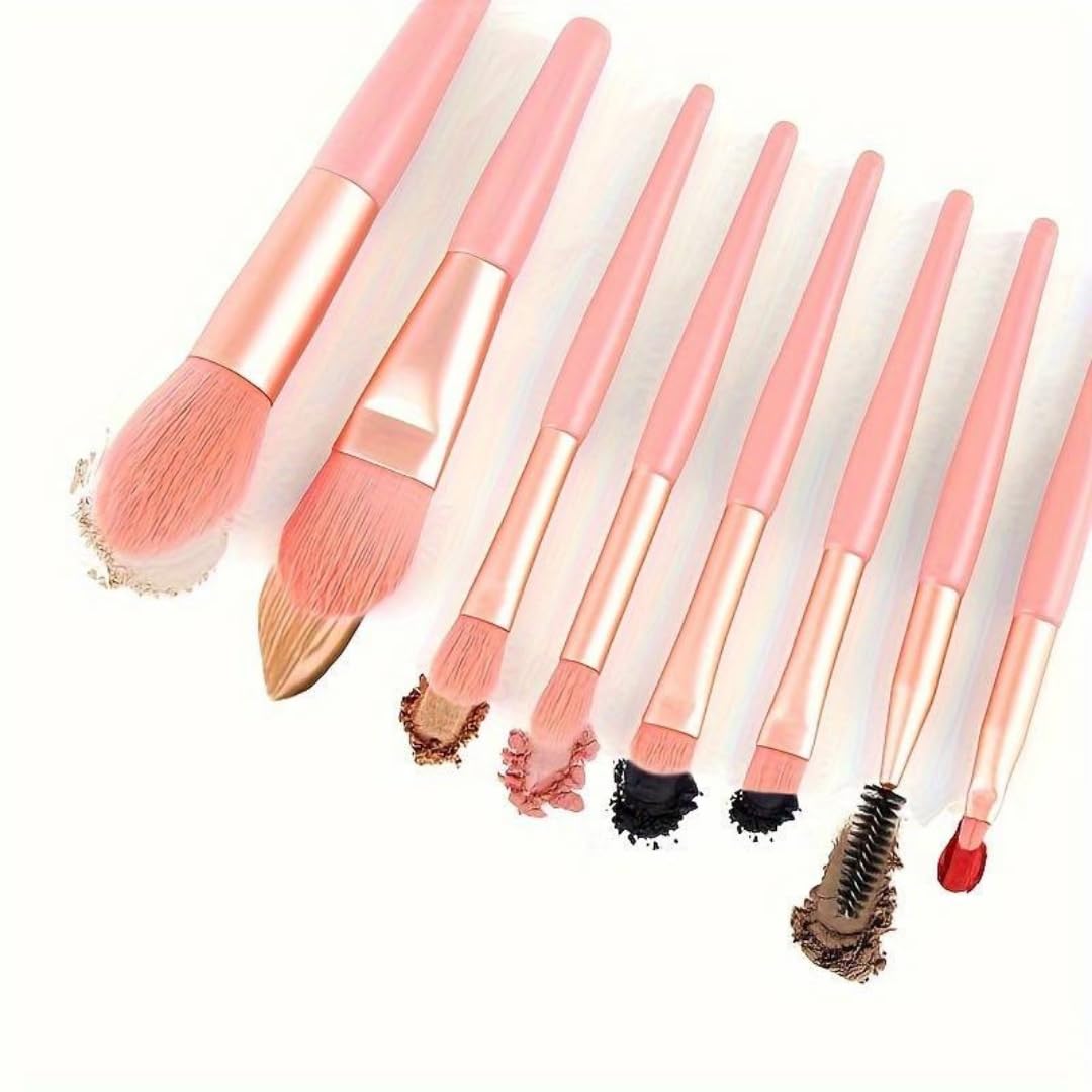 Amarza08Pcs Makeup Brush Set, eyeshadow, blending, foundation, and eyebrow brushes. Perfect for face and eye makeup | Ideal cosmetic tools for flawless application