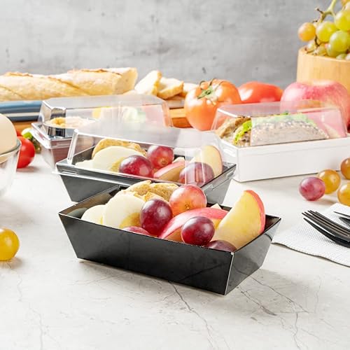 Miniatura 8 de Restaurantware Matsuri Vision - Bandejas de sushi de 4.7 x 2.5 x 1.4 pulgadas, 100 cajas de embalaje de sushi a prueba de grasa, tapas que se venden