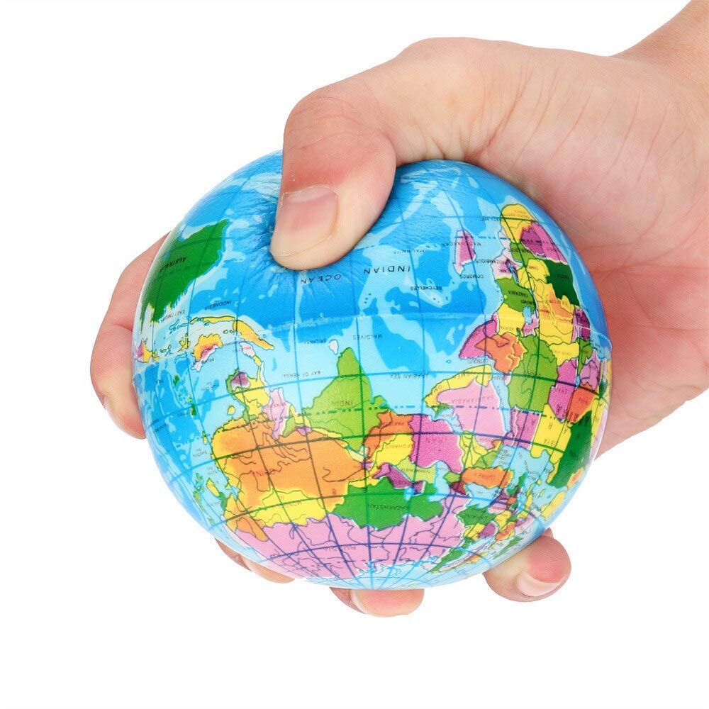 B Stress Relief World Map Foam Ball Atlas Globe Palm Ball Planet Fidget Toysadult Kids Novelty Funny Gadgets Stress Toys